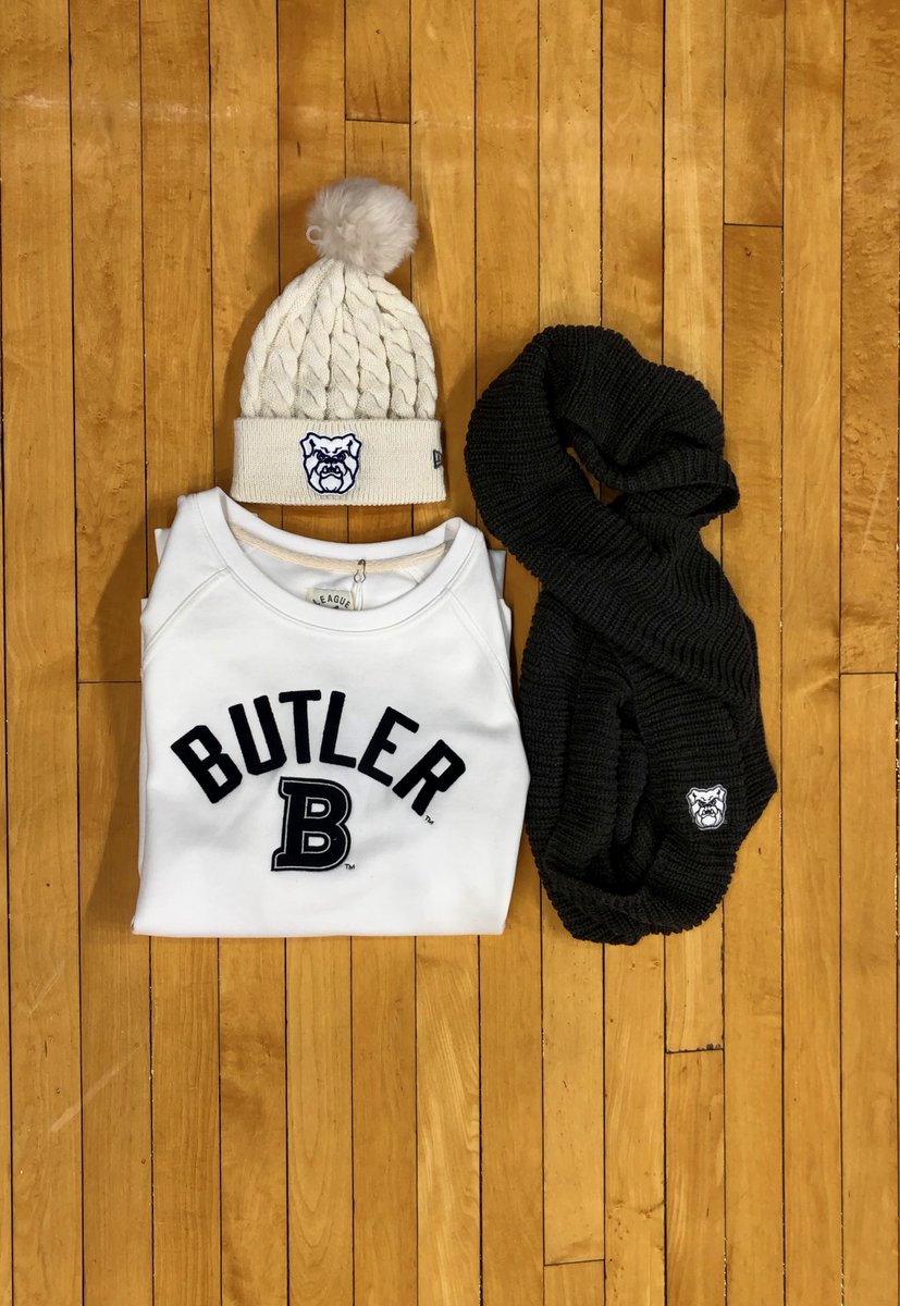 Happy first day of winter! Stay warm in Butler’s coziest accessories, like this infinity scarf and hat. 

Shop: #league sweater bit.ly/34nVzaH

Shop: <a href="/neweracap/">New Era Cap</a> winter hat bit.ly/37BrCpO

Shop: <a href="/LogoFit/">LogoFit</a> scarf bit.ly/3mjd69Y