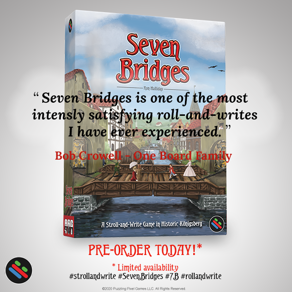 PuzzlingPixel's tweet photo. Did you know that you can now pre-order Seven Bridges?
Pre-order here: https://t.co/DR2mwj8WsP
#StrollAndWrite #SevenBridges #7B #RollAndWrite #boardgames https://t.co/4GDfnMaKsU