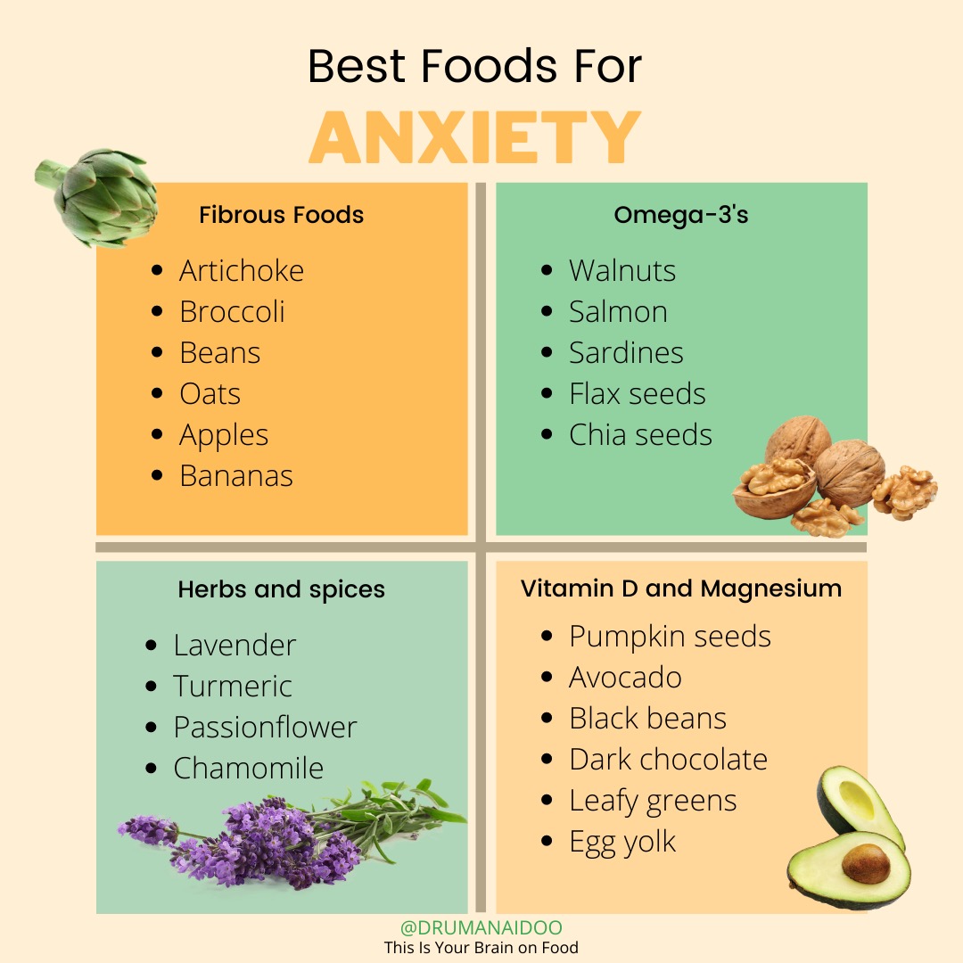 Shortness of breath, butterflies in your stomach, pressure in your chest and a tense feeling in your body are all physical symptoms of #anxiety. Here are a few of my top mood-boosting foods to ease anxiety from THIS IS YOUR BRAIN ON FOOD. #NutritionalPsychiatry @lbsparkbooks