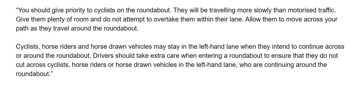 There's other guidance on not overtaking at pedestrian crossings and not overtaking cyclists just before you turn left, but the next big one is Rule 167, on not cutting up bikes on roundabouts.
