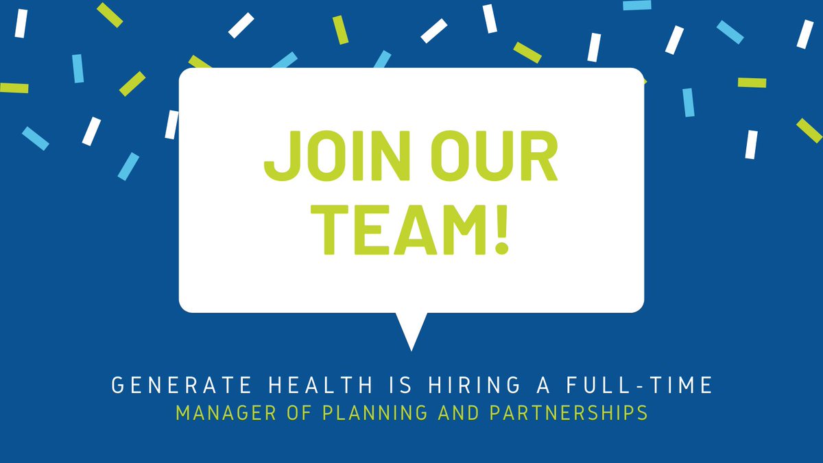 We're hiring! Generate Health, our backbone organization, is seeking a full-time Manager of Planning and Partnerships. See our website for more details: flourishstlouis.org/seeking-a-full…
