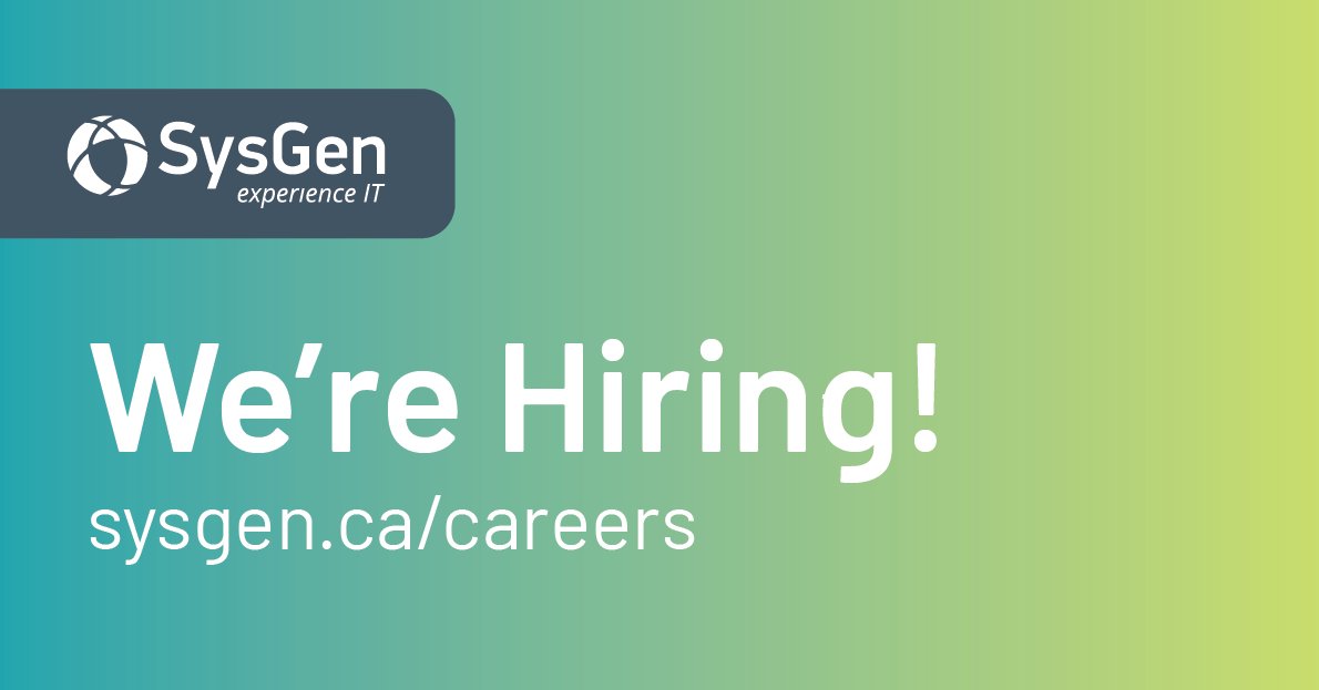 sysgensays's tweet photo. Looking for a new opportunity? We have several openings at SysGen! We're excited for you to join our team! https://t.co/X0FT1ewve0

#CalgaryJobs #EdmontonJobs #RedDeerJobs #VernonJobs #KelownaJobs #OkanaganJobs #ITJobs #TechnologyJobs https://t.co/oDwUlF1rHs