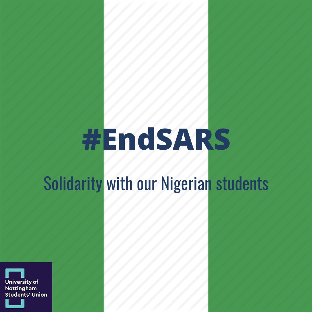 #EndSARS. The SU has released a statement in solidarity with our Nigerian students. Find the statement here: su.nottingham.ac.uk/news/article/s…