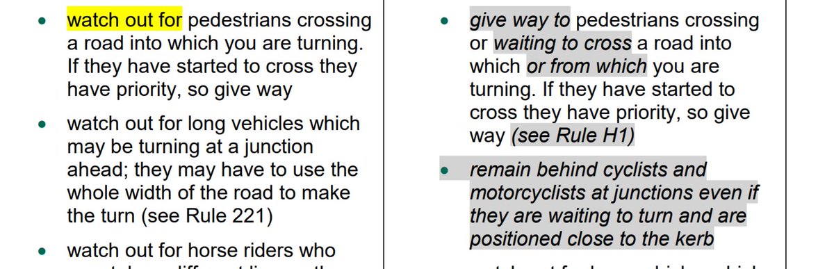 Again the consultation skips a few changes but you have space to comment on them individually - here are a few you might want to bear in mind, like HGVs stopping far enough back to see into ASLs, and drivers not blocking crossings in queuing traffic.