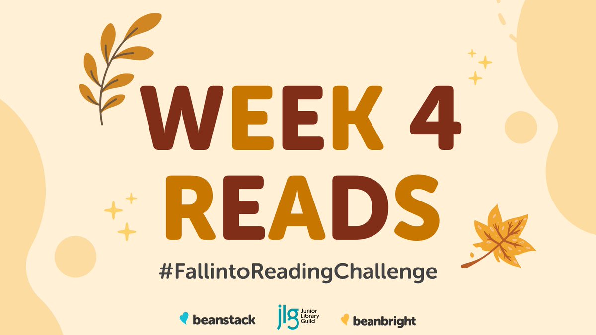 beanstackapp's tweet photo. Can you believe it? We're in the FINAL WEEK of our #FallintoReadingChallenge with @JrLibraryGuild ! Top off a month of spectacular reading with these great books! #keepreading https://t.co/Ye6AOxjgO7