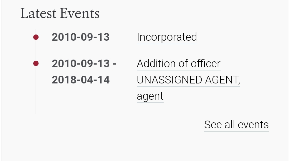 So one of these Shell Companies - Otisco Enterprises, LLC - added a nameless officer, "Unassigned Agent," sometime between its incorporation and 4/4/2018. 12/ https://opencorporates.com/companies/us_de/4870704