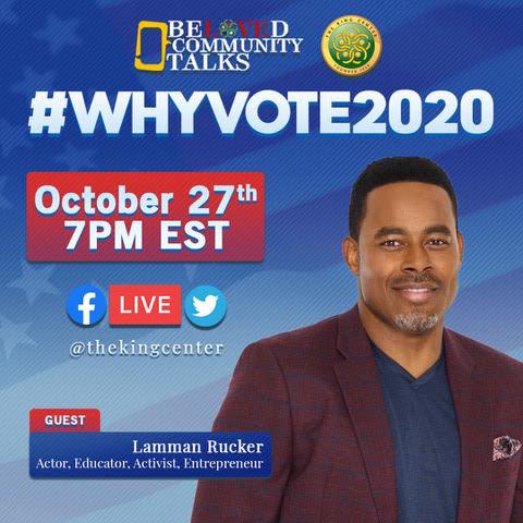 LammanRucker's tweet photo. Mark your calendars and join us tomorrow at 7pm ET, for #WHYVOTE2020. @BerniceKing will be leading a discussion on why our #votes matter with @AmbAndrewYoung @staceyabrams @jaden @MsPackyetti @YNB @natoshareidrice @marvinsapp and I. Tune in #Vote #Vote2020 https://t.co/l2y1M5Esug