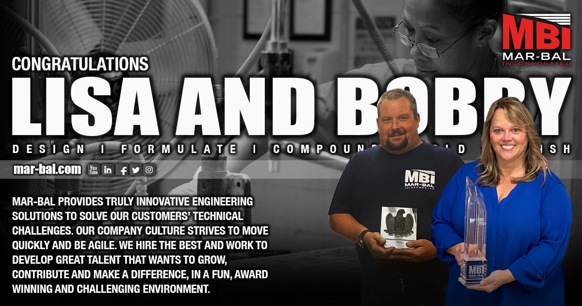 MarBalOneSource's tweet photo. We'd like to recognize Lisa Weber and Bobby Wilson from our Cuba, Missouri facility who are both celebrating work anniversaries this month. Lisa has been with Mar-Bal for 30 years and Bobby is celebrating 25 years with us. #CubaMO #MissouriManufacturing #MOManufacturing https://t.co/P4ihPOiQHG