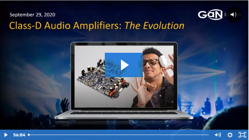 GaNSystems's tweet photo. Q: "How is average power determined in a Class D amplifier since audio is very dynamic?"
A: We answer this question and more here https://t.co/z3tzEeT0Z0

Get started with #GaNAudio. Watch the VOD now. https://t.co/Sk1mS3RYmL
