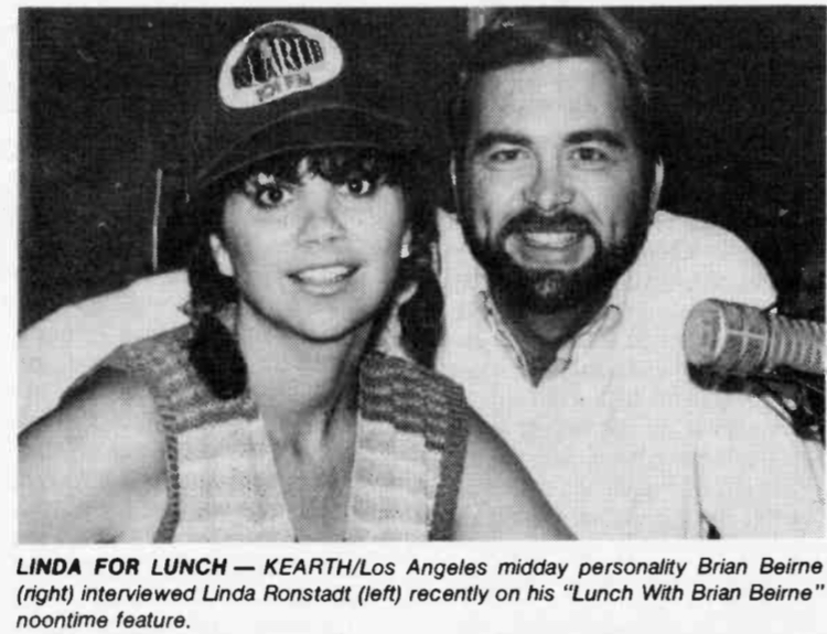 RadioRewinder's tweet photo. Linda Ronstadt having lunch #ontheradio #KRTH #LosAngelesRadio October 1983 https://t.co/WzVJOB6q8E