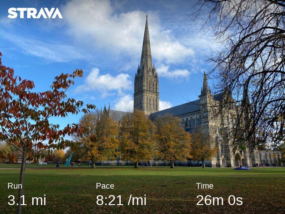Glorious lunchtime run round <a href="/SalisburyCath/">Salisbury Cathedral</a> and #PeopleFriendlySalisbury 🏃🏼‍♀️