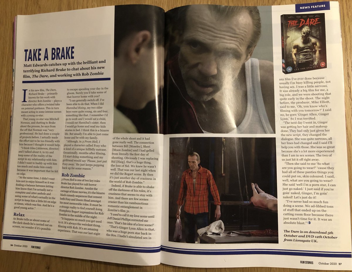 Double page spread in this months always amazing ......
FILM STORIES Magazine!!

Thank you <a href="/filmstoriespod/">Film Stories</a> for featuring <a href="/richardbrake/">RICHARD</a> and talking about <a href="/TheDareMovie/">The Dare</a> !! 

#FilmStories Mag OUT now! 
#TheDare OUT Now!! #filmmaking #supportindiefilm