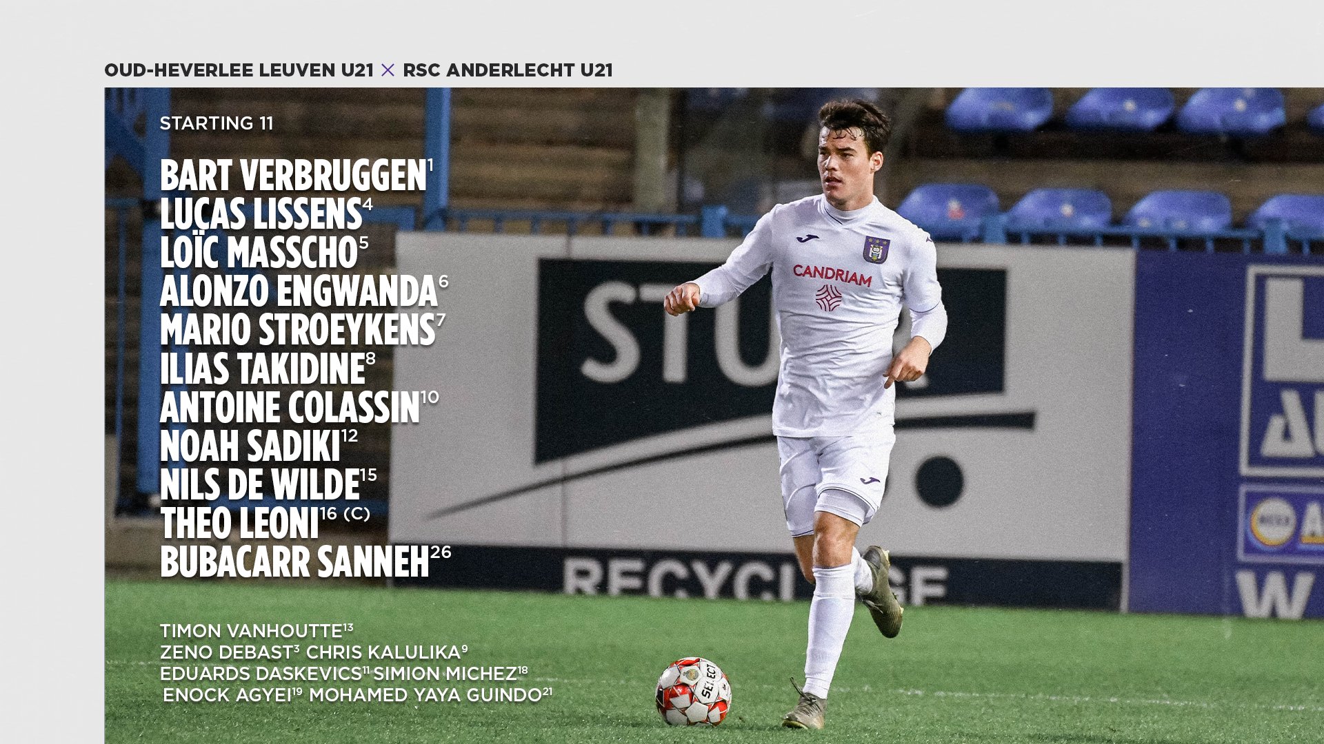 RSC Anderlecht on X: Starting line-up U21 vs Oud-Heverlee Leuven