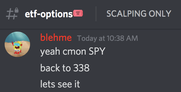 kingblehme's tweet photo. From the bottom our #etfoptions knew I saw $338 coming for $SPY https://t.co/nC2hgUX58c