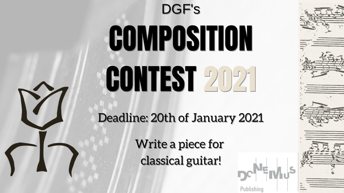 guit_foundation's tweet photo. We want to encourage composers to write for the classical guitar by organizing our first Composition Contest! Composers all over the world regardless of age are more than welcome to apply! 🎶

Have a look at more information and rules: https://t.co/dH1rkpoDwd…/ https://t.co/ar89MHUt7f