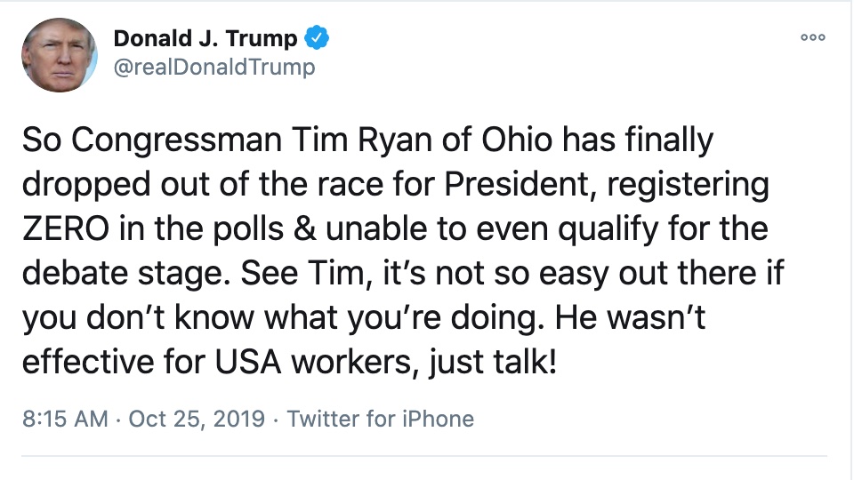 And then Rep.  @TimRyan again three minutes later.