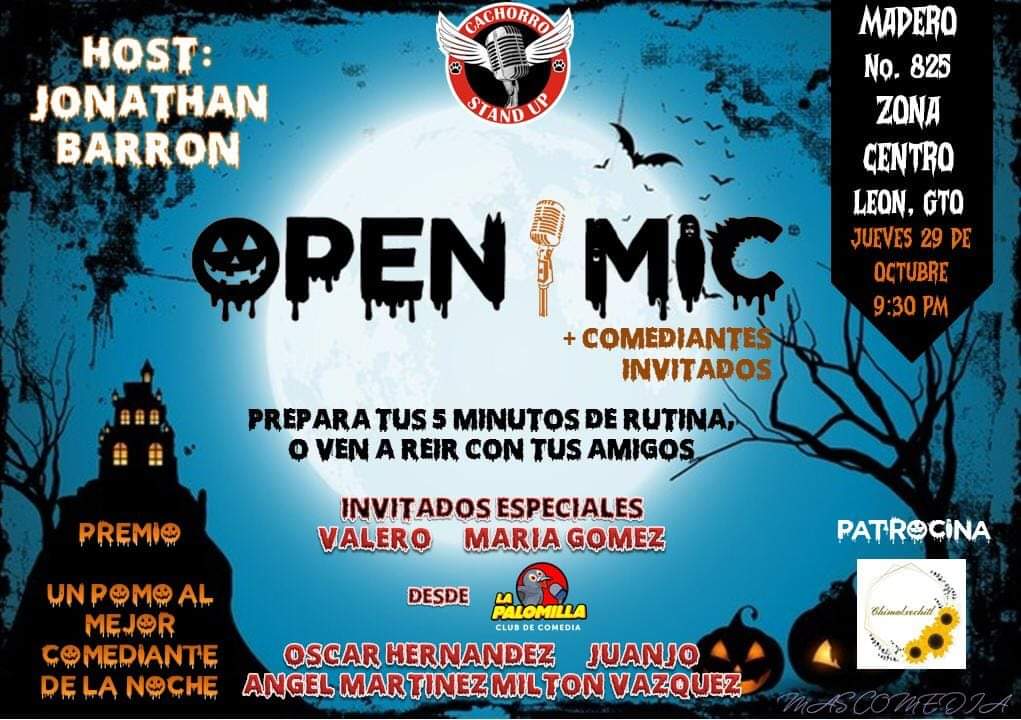 elpacodelrio's tweet photo. 🗣️🎤 | OPEN MIC

📍1er día de #OPENMIC 
Éste jueves en: Madero 825, zona centro 
¡No se lo pierdan! 😉

Host: Jonathan Barron "El Yeibi"

#openmicleon #standup #elpacodelrio https://t.co/i6FAn0zMSr