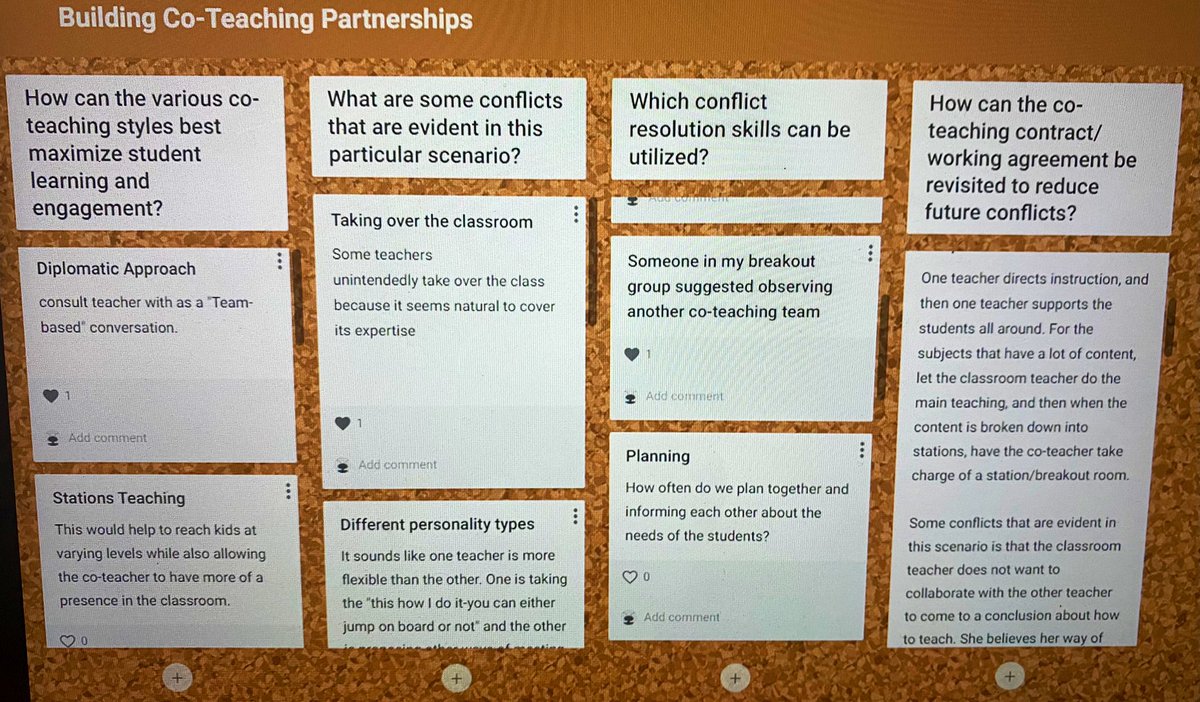 Thank you to all participants who joined the Co-Teaching Virtually presentation today. Our padlet is filled with takeaways and amazing future plans for co-teaching teams. #LoudounLearns <a href="/LCPSProLearning/">@LCPSProLearning</a>