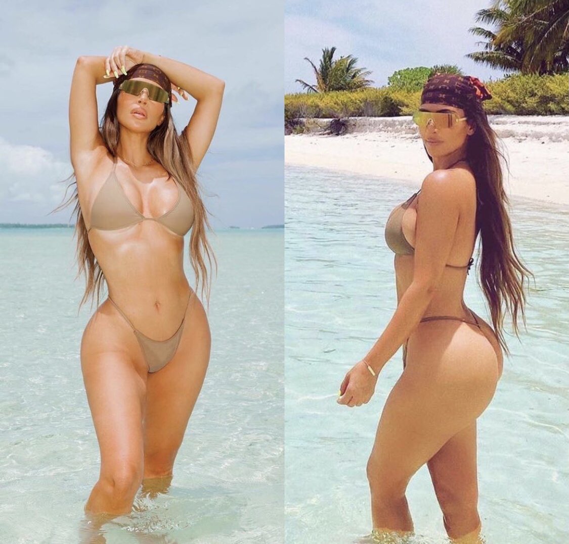 PressPostbr's tweet photo. @KimKardashian posou de biquíni em um cenário paradisíaco com legenda em comemoração ao seu aniversário: "Isso são os 40", no último dia 21. 

Quem dera chegar nos 40 assim! 

(Foto: @kimkardashian) https://t.co/YsfxcghA9S