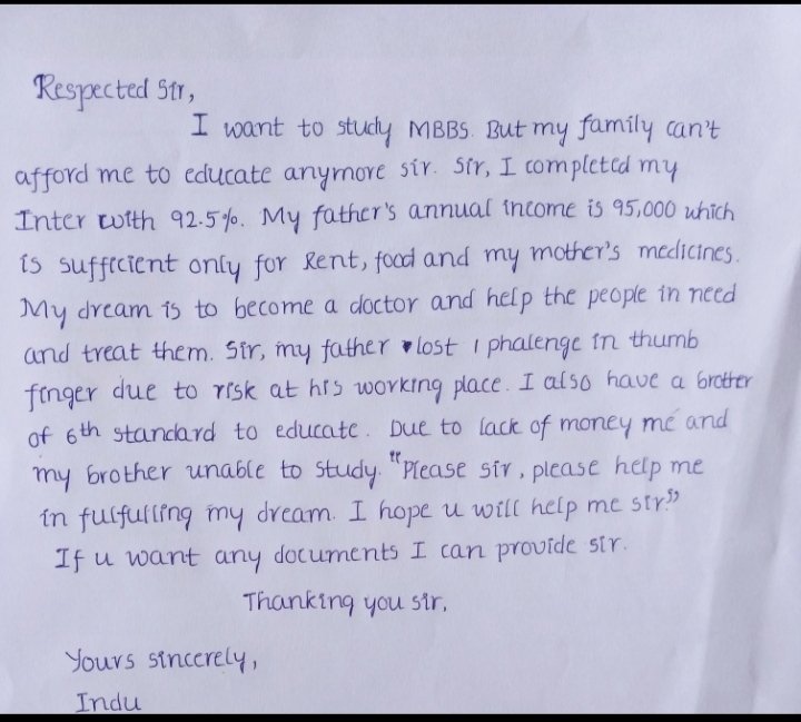 Indu49936028's tweet photo. @kishanreddybjp @narendramodi @AmitShah @JPNadda @BJP4India @bandisanjay_bjp @BJP4Telangana @RaghunandanraoM I need ur help sir please help me sir 🙏🙏 https://t.co/abzOudEEYK