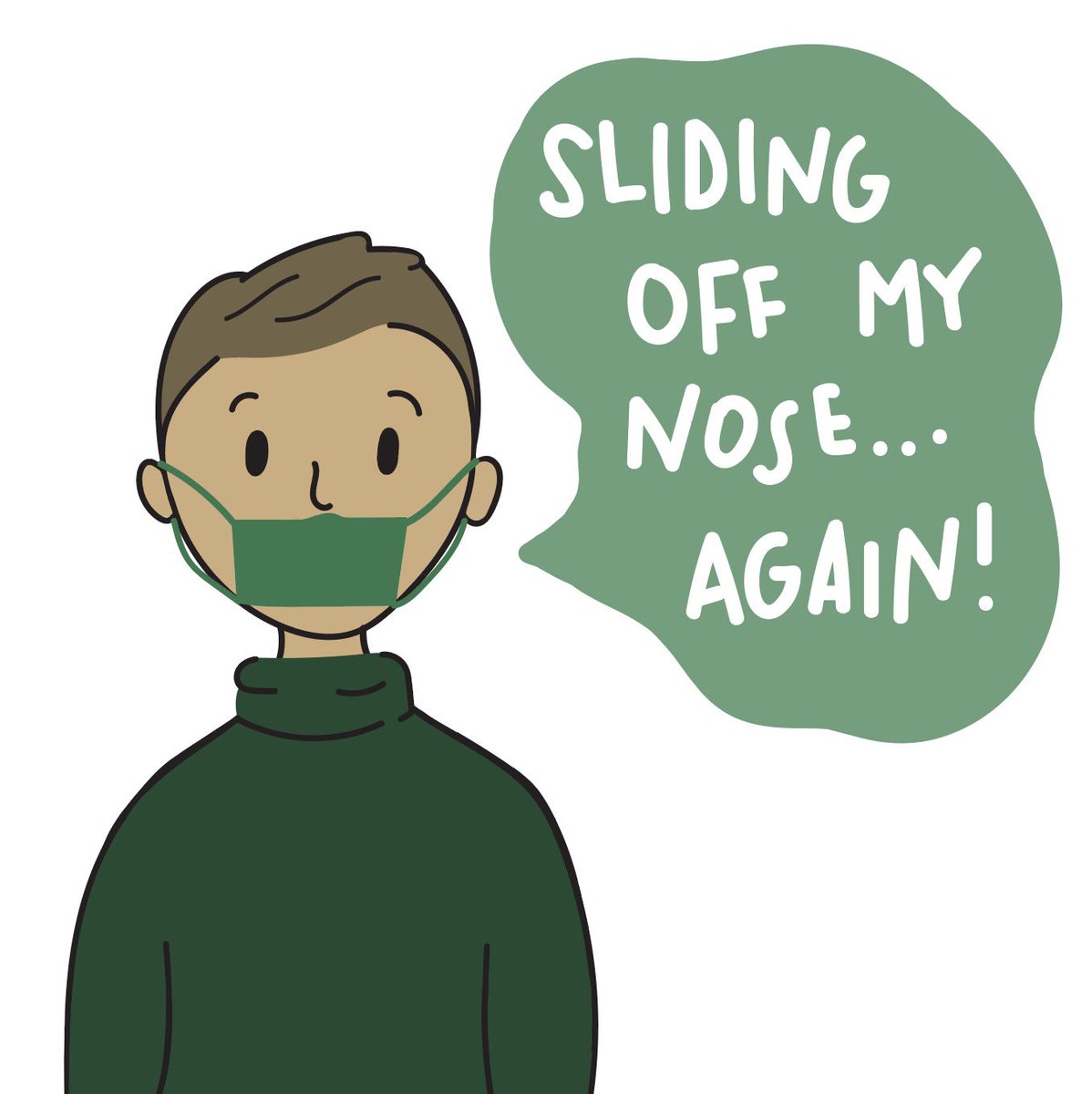 wkutalisman's tweet image. Let's face it (no pun intended), wearing a mask can be a struggle. 🎨: @allymeff_ #WKU #WKUTalisman #WearAMask