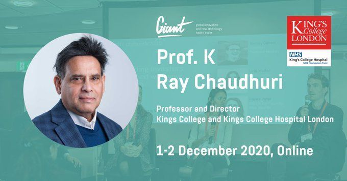 GIANT_health's tweet photo. Meet Ray Chaudhuri - Professor and Director at Kings College and Kings College Hospital London he is speaking on the Living a life with Parkinson’s conference track at this year's #GIANT2020 Health Event

Join us📌 Online 📅 1-2 December 2020

Buy ticket👇
https://t.co/1sK9lPotdu https://t.co/zJitESwJnT
