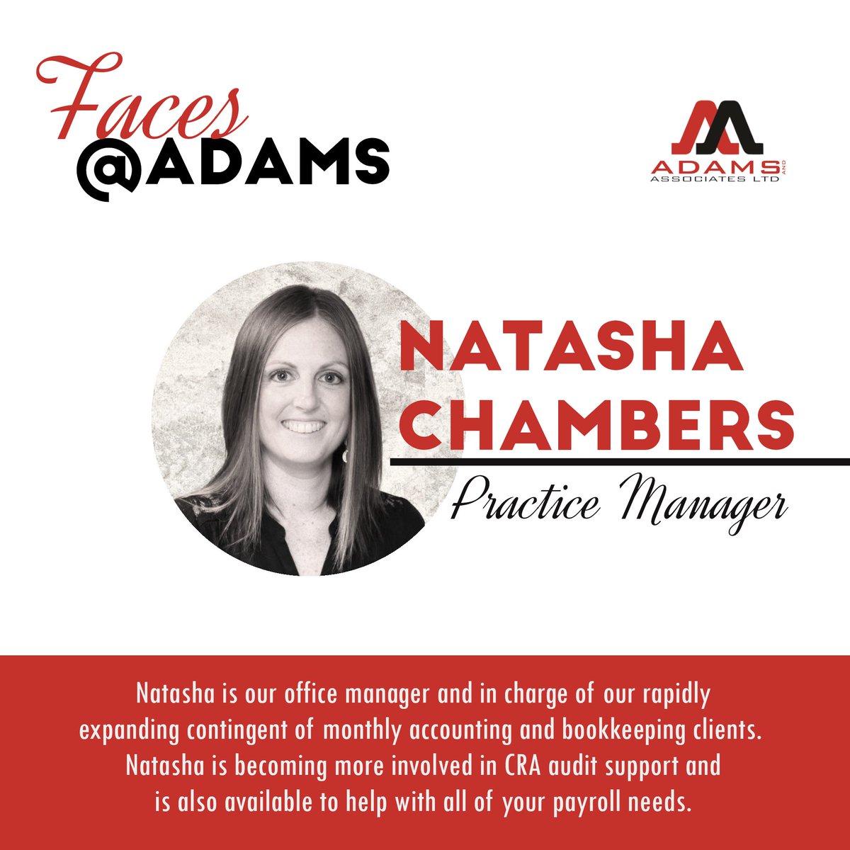 ADAMSandASSOC's tweet image. See the faces of our team. Seeing them helps us get over the #MondayBlues. This week, meet Natasha.