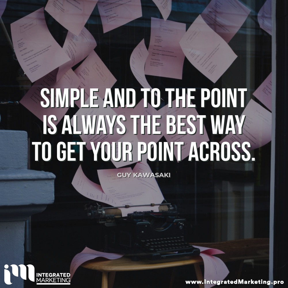 "Simple and to the point is always the best way to get your point across." - Guy Kawasaki
#Vancouver #YVR #MarketingInVancouver #VancouverMarketing #VancouverBusiness #VancouverBiz https://t.co/UkSZFZBk8B