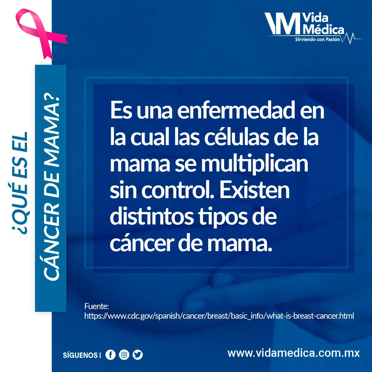 VidaMedica's tweet photo. El tipo de cáncer de mama depende de qué células de la mama se vuelven cancerosas.
.
.
#VidaMédica #TecnologíaMédicaParaTodos #SirviendoConPasión #CáncerDeMama #Mamografía #LuchaContraElCáncerDeMama  #Salud #CuidadoDeLaSalud https://t.co/zqH1C77UWT