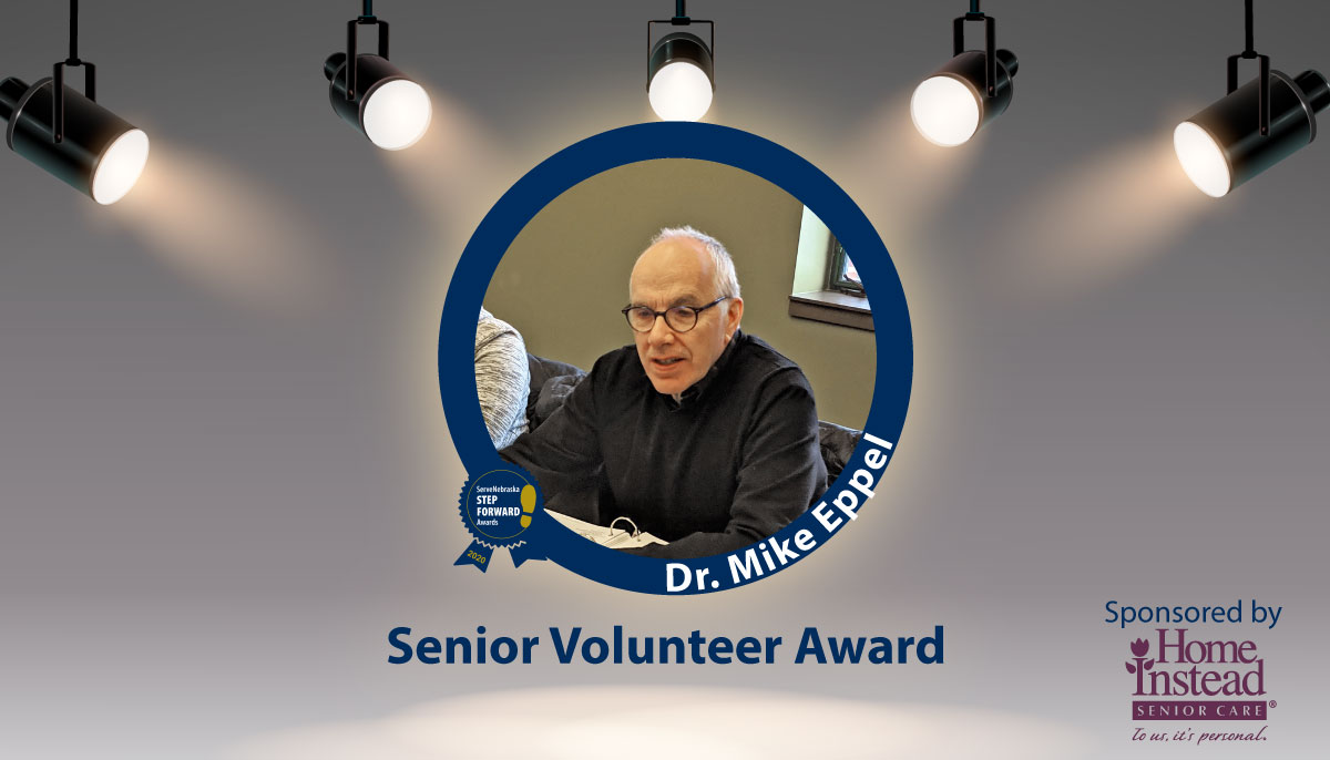 ServeNE's tweet photo. Dr. Mike Eppel is the honoree in the Senior Volunteer category this year, sponsored by @homeinstead. He partnered with @LincolnLiteracy to help immigrants, like himself, find success in their new home! Find out more at the #StepForwardAwards!
https://t.co/QoMLmf0kIR https://t.co/zrMr5jwd50