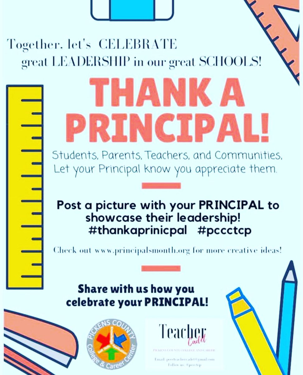 bellagreygarre1's tweet photo. Have you thanked a principal this month?? @Pickens4C @pccctcp #thankaprincipal #pcctcp https://t.co/dGrP5SXEq6