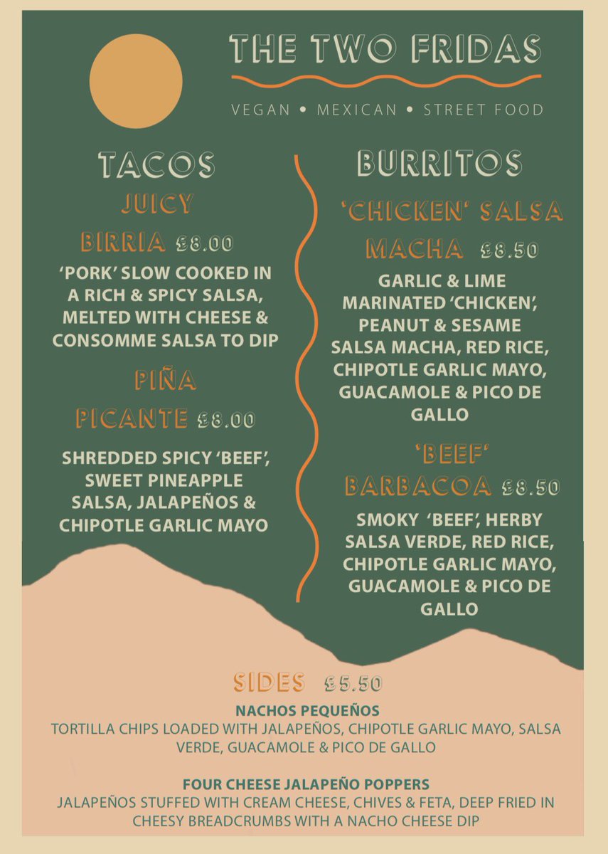 StreetDiner's tweet photo. The weather forecast might be gloomy but our growing residency at @plusxspace is anything but. Our friends @the_two_fridas_vegan_mexican are pitching up on Tuesday, Wednesday and Thursday lunch with a Mexican menu that’s bursting with burrito happiness 🌯 #brighton https://t.co/xaOy9TnLKa