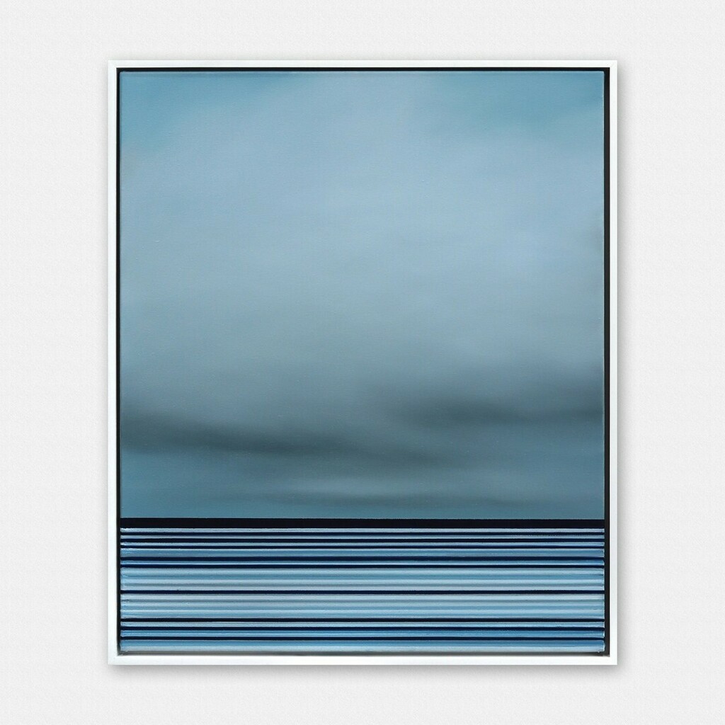 Find calm and balance in the newest artworks to arrive by Jeremy Prim. His soft oil paintings mix with geometric wax lines. Rather than being purely representational, Jeremy Prim’s oil paintings are emotive and inspired by the Pacific coastline.

Jeremy Prim - Untitled No. 5…