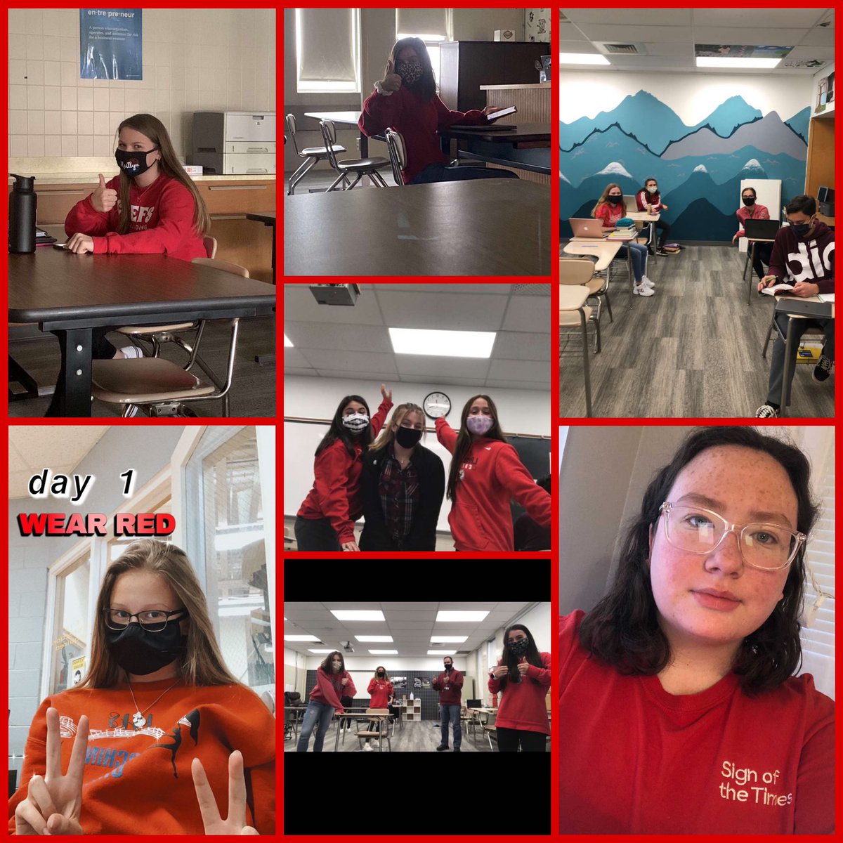ClubSadd's tweet photo. Thank you to everyone who wore red today for Red Ribbon Week day 1!! Don’t forget tomorrow’s theme is “Team up Against Drugs!” Wear sports related clothes and send in your pictures to be featured on our social media! https://t.co/3mFF9nEhPm