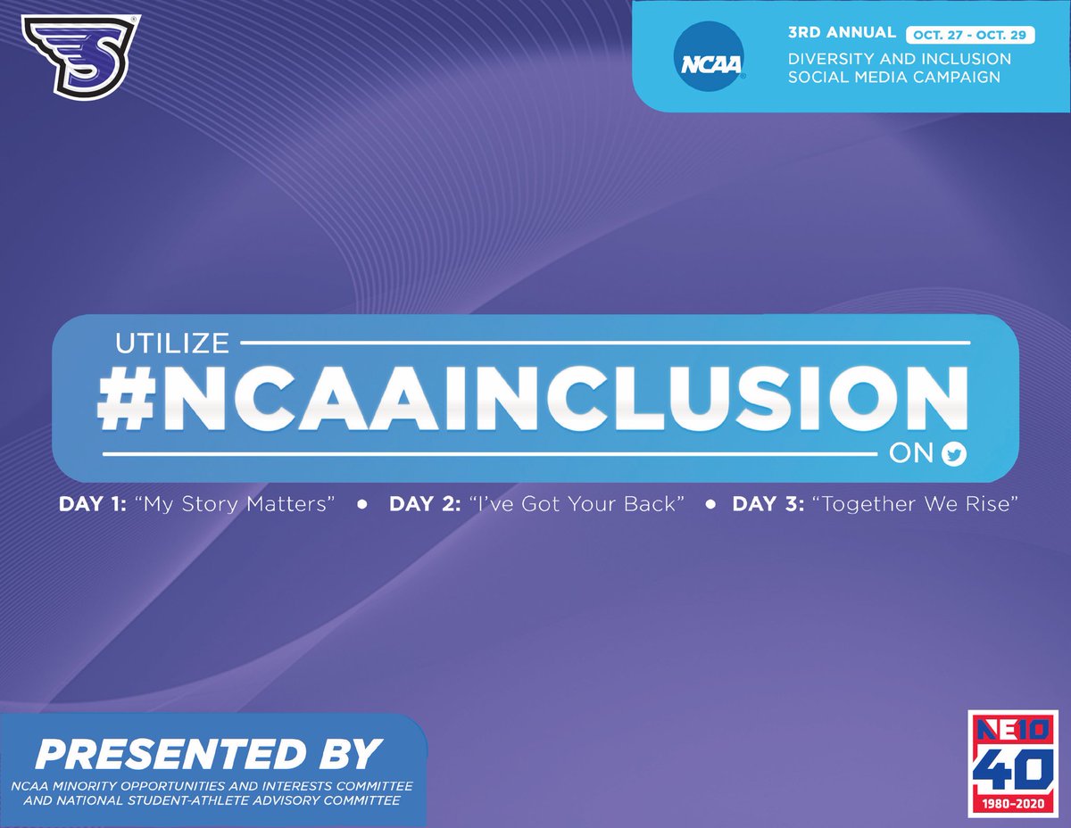 This week begins the 3rd Annual <a href="/ncaa/">NCAA</a> Diversity and Inclusion Week! For the next 3 days, follow along on social media for ways that our community is engaging in the campaign. #ncaainclusion #gohill #ncaad2 #ne10embrace40