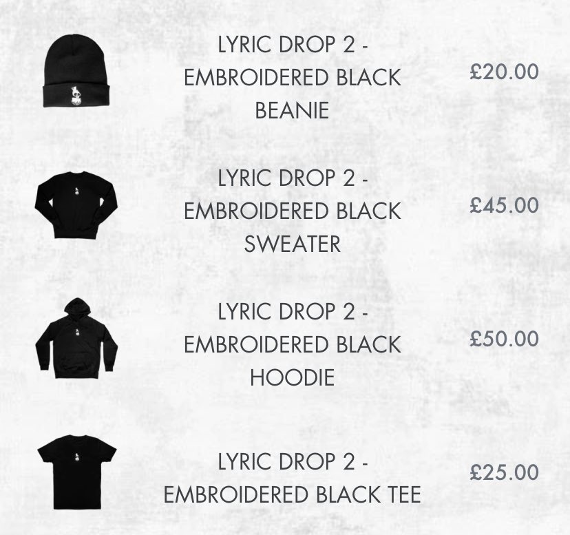 Louis Tomlinson News on X: Lyric Drop 2 is coming! 👀 Not available for  purchase yet, but can be found in the search bar on Louis' merch store!    / X
