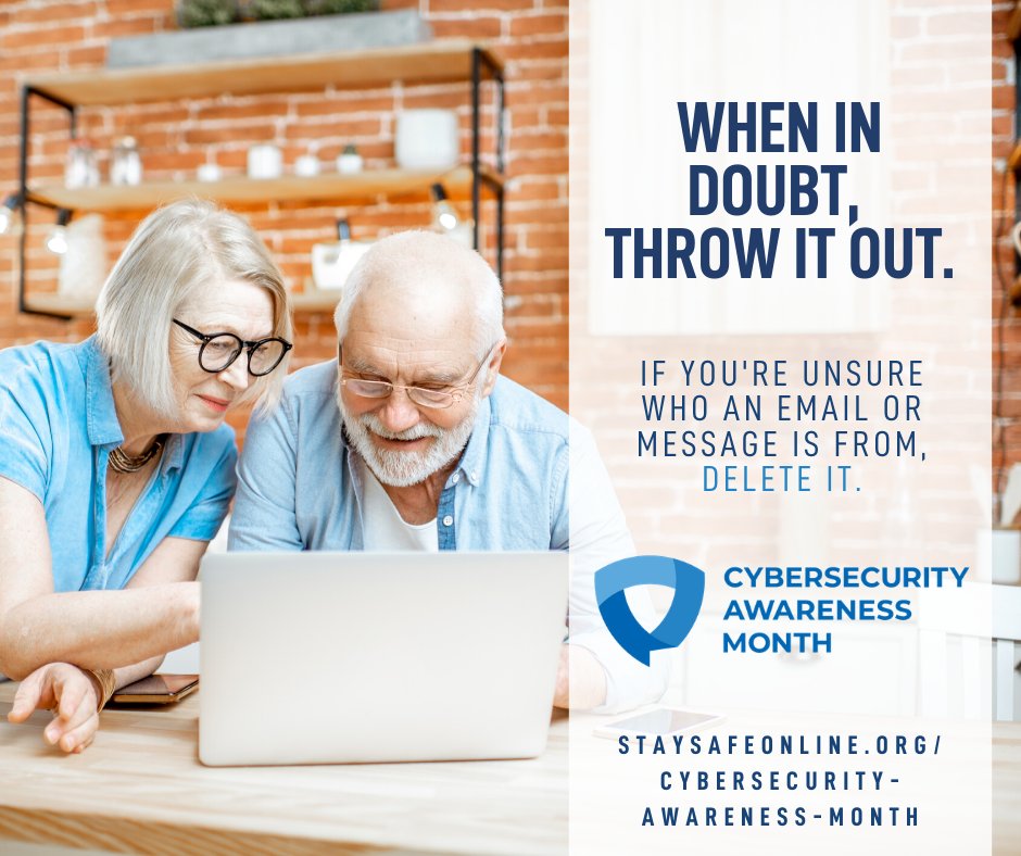 #BeCyberSmart tip: If an email looks phishy, it probably is. When in doubt, throw it out. #BeCyberSmart