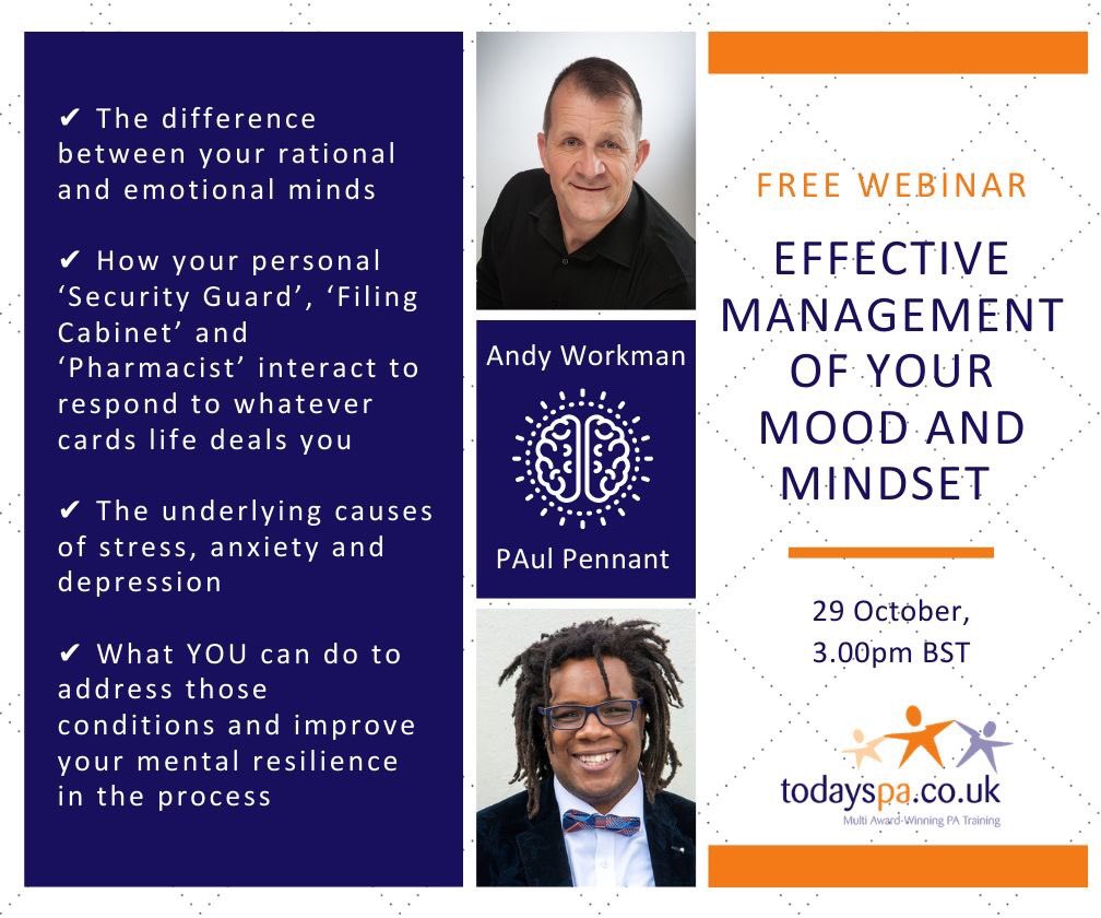 Looking forward to taking part in this FREE webinar with PAul Pennant on Thursday. If you want easy, practical steps towards mental resilience and overall well-being come and join us. To book 👉🏾 email info@todayspa.co.uk