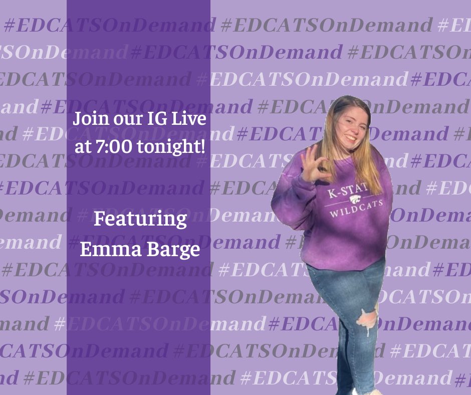 Calling all #EdCats! Join our IG Live at 7:00 tonight for the next episode of #EDCATSOnDemand featuring Miss Emma Barge! Emma and our lovely host Bailey will chat about EdPsych and the PLT (and any other topics you’d like addressed!) 🤩💜✨