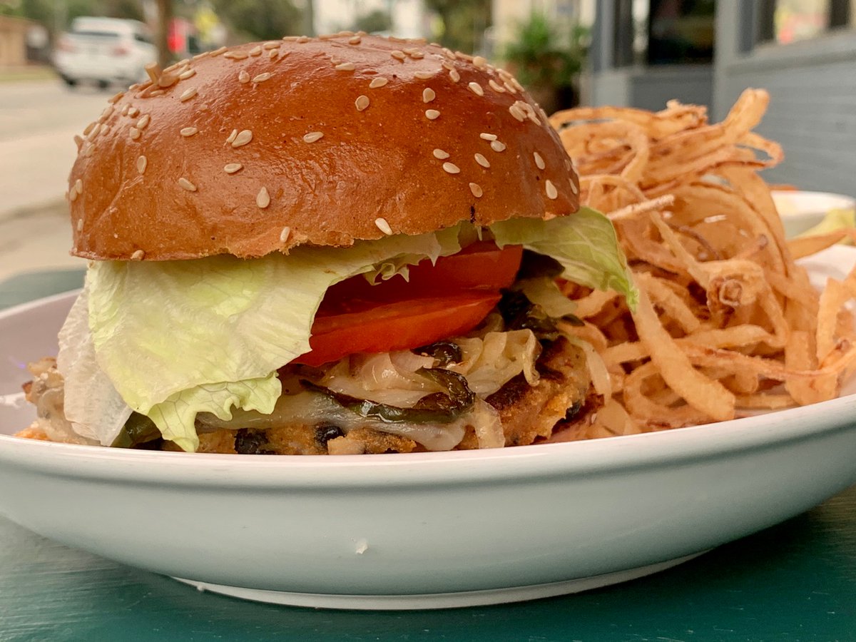saturncafe's tweet photo. Our Diablo Burger is a hot 🔥 commodity. Featuring a Saturn patty with jack cheese, fire sauce, fresh grilled jalapeños, onions, lettuce, and tomato, it'll spice up your life. To order, visit our Website https://t.co/1NTdhf7dpn 
 #SaturnCafe #EagleRock https://t.co/8EWBtYRJLS