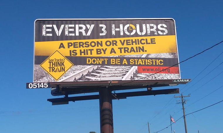 OL_NC's tweet photo. Thanks to a grant from #FRA and #OLI, #OL_NC has been #billboarding #RailSafety messages across #NC since july! #HaveYouSeenOne? #SeeTracksThinkTrain #Every3Hours https://t.co/nQDJT2feTl