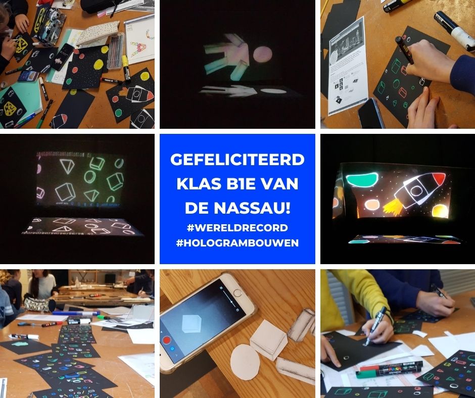 FutureNLorg's tweet photo. 🐱‍🏍De winnaar van het Wereldrecord Hologram Bouwen is bekend! En de winnaar is...
Klas B1E van @De_Nassau , Gefeliciteerd!🎉
#FutureNL #MakeTechYours #HologramBouwen https://t.co/WZa9RpxppS