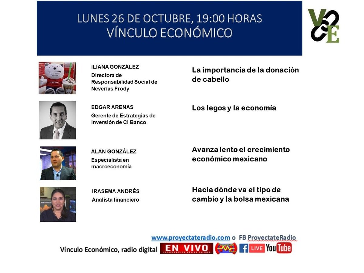 VinculoEconomic's tweet photo. Esta tarde en #LaRadio
#VinculoEconomico en vivo!
Te esperamos en FB @Proyectateradio a las 7pm.
Hoy: #entrevista con Helados Frody, #enfermedades y acciones, economía: principio y futuro. Con Edgar Arenas
@garoarenas, Alan González @alandiablos
@IrasemaAndres y @NeveriasFrody https://t.co/J4vNmYf3fg