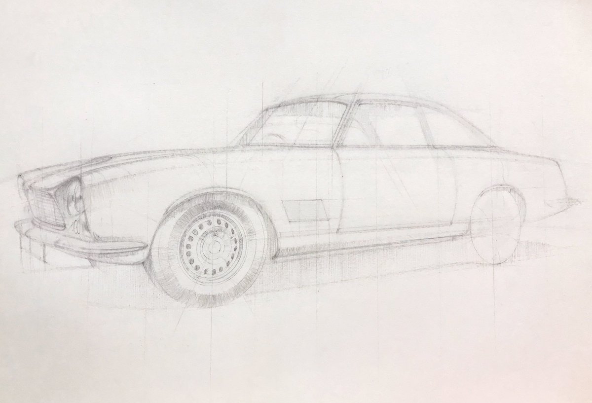 revslimiter's tweet photo. In progress commission - Gordon Keeble - 60s cool - a low volume British GT #gordonkeeble #carsketches #carsketch #cardrawings #carartwork #sketching #60scars #60sdesign #blessings #scribblingvicar https://t.co/NbVGwG05R9