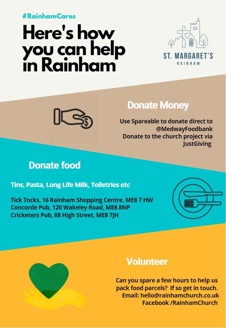 Can you help? There are so many ways that you can help during these times;

📍 Donate via the Spareable app or to our JustGiving Page ➡️ bit.ly/3kqLoHQ
📍 Donate food goods to Tick Tocks, the Concorde Pub or Cricketers Pub 
📍 Volunteer your time packing upfood parcels🙌
