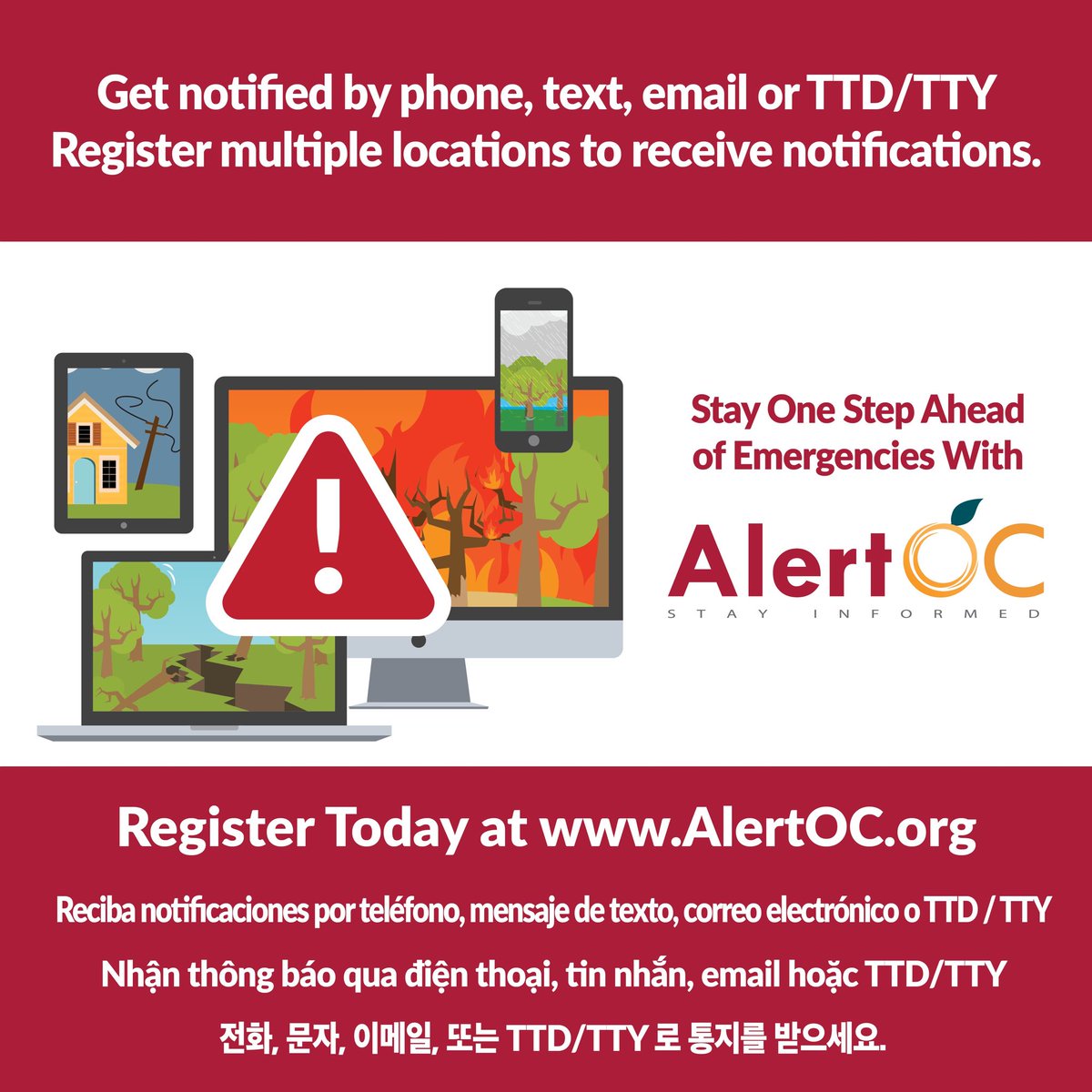 City_of_Irvine's tweet image. If you haven't already signed up for emergency notifications, now is the time ➡️ alertoc.org. #SilveradoFire