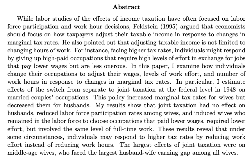 Linh NguyenJMP: "Wages, Work Hours, and Work Effort: How Tax Rates Affect Taxpayers’ Occupational Choice"Website:  https://sites.duke.edu/linhnguyenecon/ 