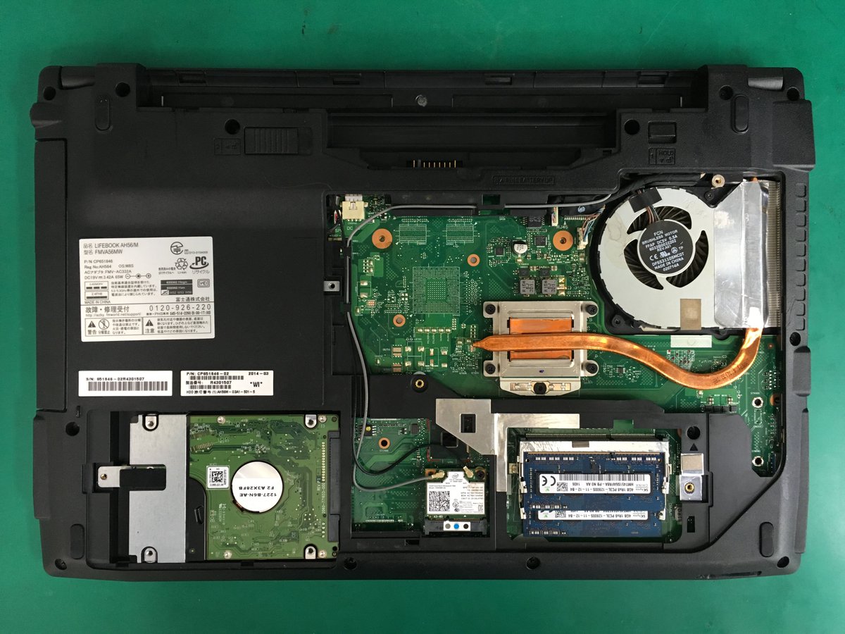 パソコン修理 データ復旧のイーライフ 本日ご紹介するパソコン修理屋さんの故障事例は 富士通 Fmv Lifebook Ah56 M Fmva56mwで Windows 10仕様 状態が電源入らない 分解して調べてみるとマザーボードが故障していました 交換修理も可能ですがお客様は