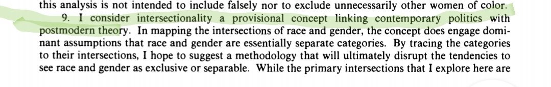 16/So, all the way back in 1994 woke people were already trying to figure out how to make critical race theory and postmodernism work together.This is why when Kimberle Crenshaw wrote about internationality in 1991 she said it was to bridge politics with postmodern theory: