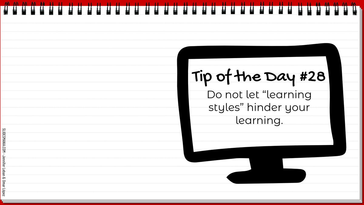 howie_hua's tweet image. Today's Tip of the Day is making sure students don't dismiss strategies because they don't align to their "learning style." I believe learning styles are imaginary barriers we put on ourselves.